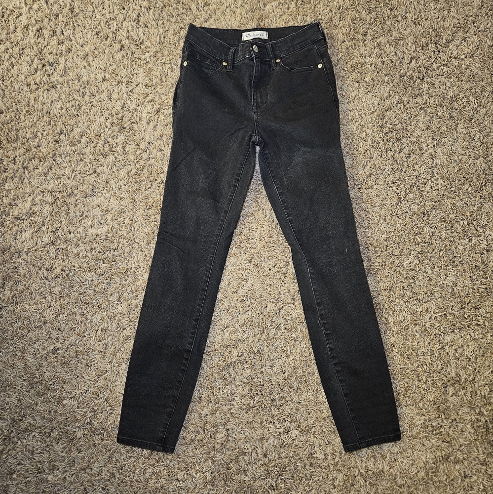 Madewell High Riser Skinny Jeans Women's Size 26‎ Black Stretch Denim